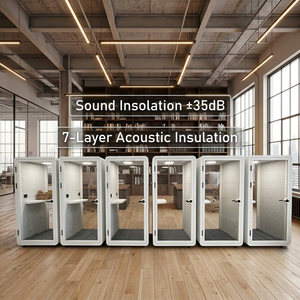 Cabina Acústica Prefabricada para Oficina Móvil con Reducción <span class=keywords><strong>de</strong></span> Ruido <span class=keywords><strong>de</strong></span> 35dB, para Oficina Abierta, <span class=keywords><strong>Sala</strong></span> <span class=keywords><strong>de</strong></span> <span class=keywords><strong>Reuniones</strong></span> y Espacio <span class=keywords><strong>de</strong></span> Concentración Silencioso - Product Image 1