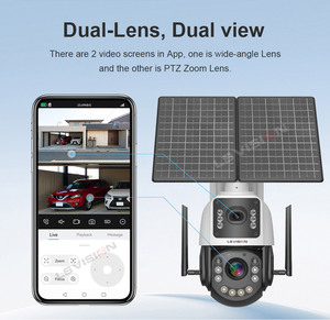 LS VISION 20W Exterior Solar 4MP Lente dual 50X Zoom Cámara CCTV Batería Cámara impermeable PTZ 24/7 Reflector Cámara AOV - Product Image 5