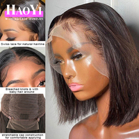 Pelucas Bob Cortas Baratas de Cabello Humano con Encaje Frontal HD, Peluca Frontal de Encaje Liso Extremo, Venta al por Mayor de Pelucas Bob para Mujeres Negras