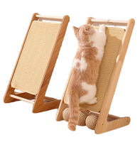 Griffoir vertical moderne en bois massif pour chat, hauteur réglable, résistant à l'usure, sans copeaux, avec corde en chanvre, arbre à chat et jouet