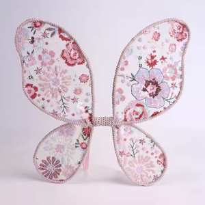 Çocuklar çocuk bebek çiçek peri kanatları giyinmek hazırlanmış kanatları el yapımı dantel peri kanatları çocuklar ve partiler için oyna taklit çiçek - Product Image 2