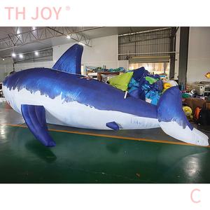 Ballon publicitaire gonflable en forme de requin pour l'extérieur, modèle de requin gonflable avec éclairage LED - Product Image 4