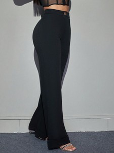 STYLIZED MODERN ECO-FRIENDLY Durable Embroidered Fabric PolySterBlend <b>Black</b> TROUSER Model 1030 OSCA INTERNATIONAL Sizes SMLXLXXL - Product Image 6