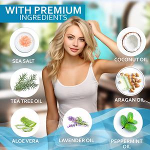 Pegatinas Personalizadas para el Cuidado del Cabello Orgánico, Exfoliante para el Cuero Cabelludo con Biotina y Ácido Salicílico, Tratamiento para la Caspa - Product Image 3