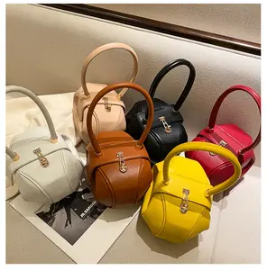 2024 новая индивидуальная дизайнерская сумочка ретро однотонная ручная сумка Популярные Круглые сумки для женщин