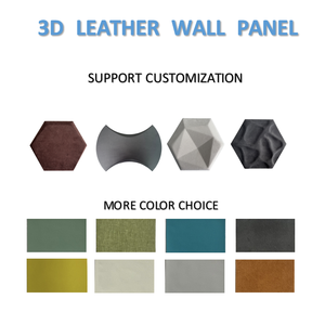 Art 3d Panneaux muraux rembourrés montés sur bâton Peel Panneau de tête de lit en mousse PU souple recouvert de cuir suédé pour enfant - Product Image 6