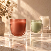 Bougies parfumées aux huiles essentielles, plusieurs couleurs disponibles, bougies en cire de soja personnalisées avec étiquette privée dans un bocal en verre
