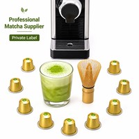 Capsules de thé vert matcha sans amertume, texture onctueuse, mousseux, dosettes de latte, machine à café à portion individuelle, marque privée