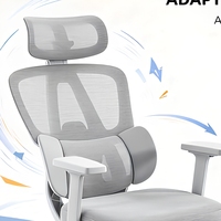Chaise de bureau ergonomique moderne en maille avec base en alliage d'aluminium, appui-tête réglable, support lombaire et repose-pieds rétractable – Personnalisable