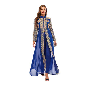 Traje de <span class=keywords><strong>Dos</strong></span> Piezas con Cuello Alto y Manga Larga de Encaje <span class=keywords><strong>para</strong></span> Mujeres Musulmanas, Estilo Étnico de Oriente Medio, Dubái, Turquía, <span class=keywords><strong>Disfraz</strong></span> <span class=keywords><strong>para</strong></span> Actuaciones - Product Image 5
