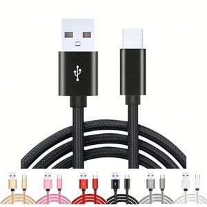 High Quality 1M USB Type C Fast Charging Phone <b>Cable</b> Nylon USB C Data <b>Cable</b> For Mobile Phone - Product Image 1