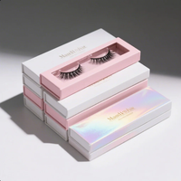 Boîte de papier pour cils personnalisée avec fenêtre transparente Boîte d'emballage en carton pour cils de vison 3D Boîte de présentation avec logo