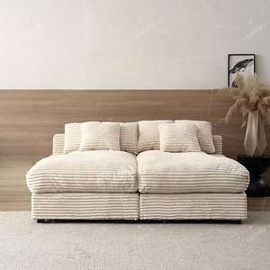 YISI Divano Componibile a L in Velluto con Spugna ad Alta Densità, Design Francese Moderno e <span class=keywords><strong>Accogliente</strong></span>, Gambe in Legno, Personalizzabile, <span class=keywords><strong>Arredamento</strong></span> per la Casa - Product Image 1