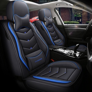 Juego completo de cojines de <span class=keywords><strong>asiento</strong></span> de <span class=keywords><strong>coche</strong></span> de lujo Four Seasons con 5 fundas de <span class=keywords><strong>asiento</strong></span> <span class=keywords><strong>Protector</strong></span> de cuero PU impermeable en color rojo elegante - Product Image 2