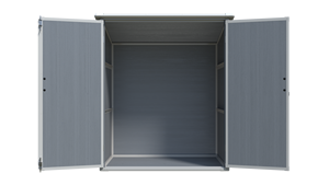 Abri de rangement <span class=keywords><strong>extérieur</strong></span> en plastique de 3x5 FT, <span class=keywords><strong>armoire</strong></span> en <span class=keywords><strong>résine</strong></span> imperméable avec portes verrouillables - Product Image 4