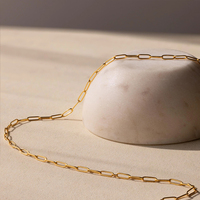 Collar Emanco, Venta Directa de Fábrica, Collar Largo de Estilo Clásico con Cierre de Bucle, Collar Francés Minimalista y Versátil para Uso Diario