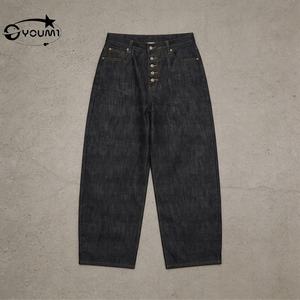 جينز رجالي من YOUMI بتصميم مخصص، قماش دنيم ثقيل الوزن 14-16 أونصة، نمط الشارع الكلاسيكي، قصة مستقيمة للخريف - Product Image 1
