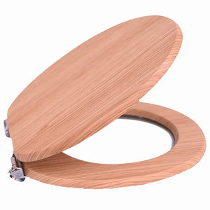 Motif en bois MDF siège de toilette doux fermer <span class=keywords><strong>O</strong></span> forme ronde bidet housse de siège pour salle de bain - Product Image 1