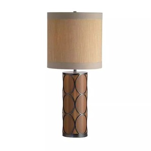 <b>Table</b> <b>Lamp</b> Solid Wood <b>Base</b> LED Warm Light E26 Bulb Switch Control 400mm x 920mm For Bedroom Living Room - Product Image 1