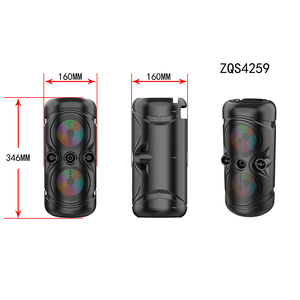 ZQS-4259 Enceintes Bluetooth portables sans fil, grande puissance, double caisson de basses stéréo de 4 pouces, basses puissantes, pour fêtes, avec microphone, karaoké familial - Product Image 5