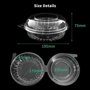 Hộp Đựng Trái Cây Hình Tròn Bằng Nhựa Vỉ Tùy Chỉnh 20Oz 600Ml Hộp Đựng Salad Trong Suốt Dùng Một Lần Cho Bữa Trưa Có Nắp Vòm - Product Image 4