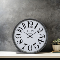 Vente chaude Moderne Simple Unique Horloge Murale Creative Antique Métal Argent Décoratif Horloge Numérique OEM/ODM Mouvement Étape En Plastique