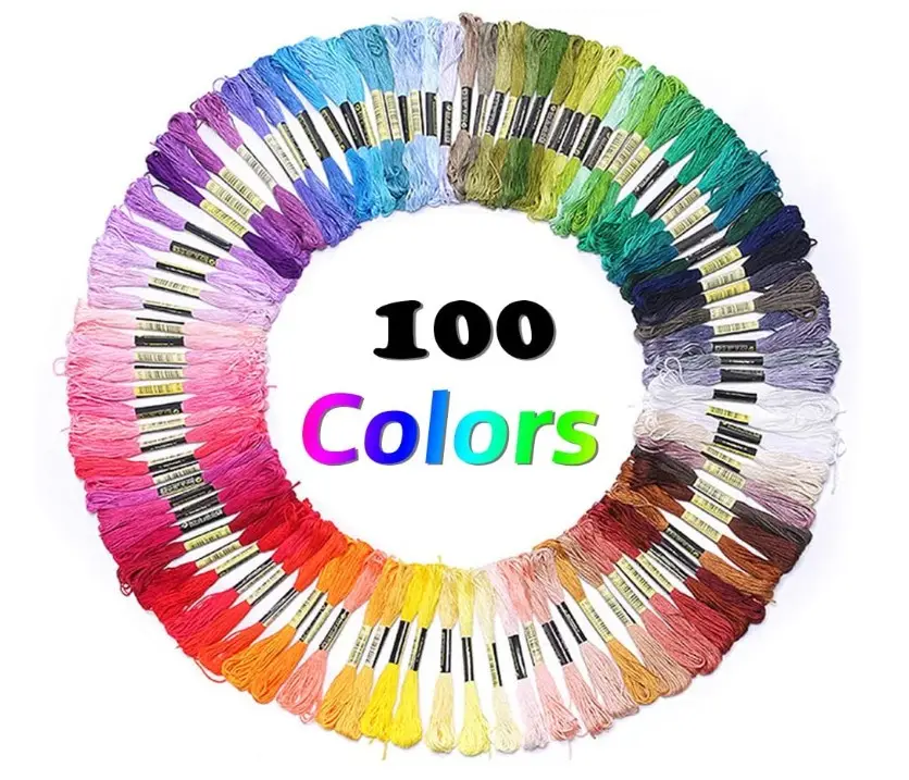 Нитки для вышивки крестиком радужного цвета, 100 мотков