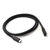 Cable USB C Macho a USB C Hembra 5A/3A de Carga Rápida y Transferencia de Datos, 1m, Revestimiento de PVC, para Teléfonos, Computadoras, Impresoras y Cámaras
