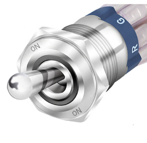 Interrupteur à bascule <span class=keywords><strong>12V</strong></span> étanche IP67 RGB LED interrupteur à bascule 16MM interrupteur à bascule en métal pour voiture bateau Marine - Product Image 3