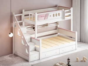 Cama Infantil Moderna Tipo Litera con Cajones y Escaleras, Madera Ecológica, Apta para Dormitorios y Apartamentos - Product Image 4