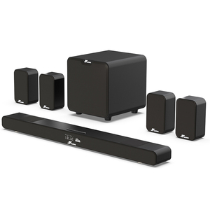 ระบบเสียงรอบทิศทางไร้สาย 7.1 HD สำหรับทีวี พร้อมซับวูฟเฟอร์แบบมีสายขนาดใหญ่ และลำโพง 2 คู่ ระบบเสียงบ้าน 7.1 - Product Image 1