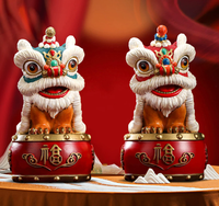 Sculpture de lion en laiton faite à la main, créative, pour la danse du lion, festival chinois, Journée nationale, décoration de maison et de bureau, ornement, cadeau, Feng Shui