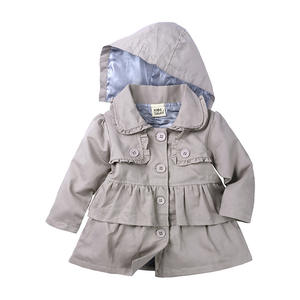 Manteau trench pour bébé fille, style uni, automne 2019, nouveau modèle - Product Image 2