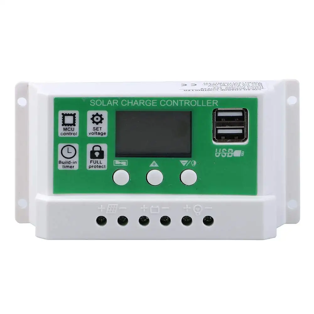 Y & H 30A 20A 10A Pwm Solar Charge Controller Lithium Batterij Lood-zuur 12V 24V Auto met Dual Usb Solar Regulator Nieuwe