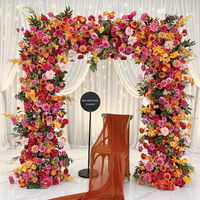 DKB Décoration de toile de fond de mariage sur mesure en gros, arrangement floral d'arche en fleurs artificielles, arches de fleurs artificielles pour mariage
