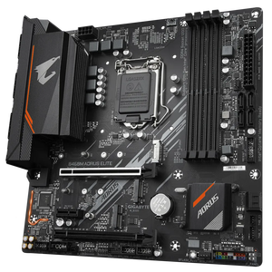 لوحة أم GIGABYTE B460M AORUS ELITE بتصميم Micro-ATX، مقبس LGA1200، ذاكرة 128 جيجابايت، 4 فتحات DDR4، 2 فتحة <span class=keywords><strong>M</strong></span>.2، منفذ SATA، منفذ DP، متوافقة مع معالجات الجيل العاشر من إنتل كور i7/i5 للكمبيوتر المكتبي - Product Image 2