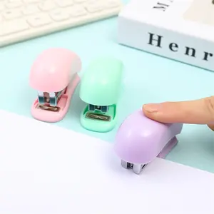 Promotional !! the new model luxury office desk stationery germany hot selling beautiful Macaron colors metal Standard stapler for girls