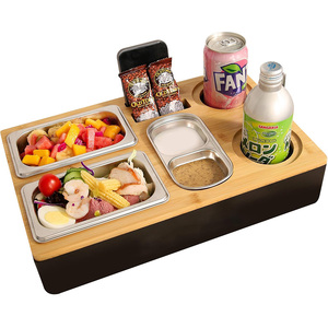 Vassoio Personalizzato in Legno per <span class=keywords><strong>Divano</strong></span>, Tavolino da Letto, Portabicchieri e Organizzatore per Snack e Bevande - Product Image 1