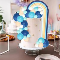 Blaue Regenbogen-Kuchendekoration Mini-Kugeln Dunkelblau Beige Kuchendekoration für Geburtstag Babyparty Partydekoration Zubehör