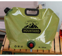 Bouteille d'eau pliable en plastique de 8 L avec robinet pour pique-niques en plein air, camping, randonnée, préparation aux situations d'urgence, réutilisable