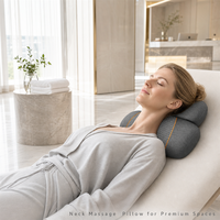 Oreiller de massage intelligent LEERCON pour le cou, avec compression d'air, chauffage et pétrissage, rechargeable, pour soulager les tensions à la maison, au bureau et en voyage