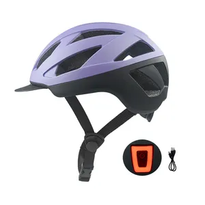 Odm Oem Fabrication Vélo Vélo Casque De Vélo Avec Usb Rechargeable Led Feu Arrière Casque De Vélo Urbain Pour Cycliste Adulte Jeunesse