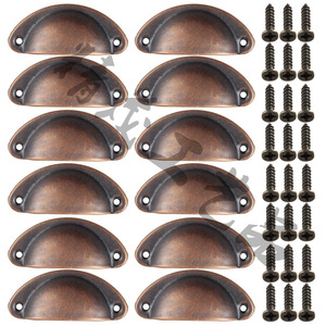 Furniture Handle Oval Iron Drawer Pull 82mm Retro Traditional Style Durable Cabinet Hardware - Product Image 4