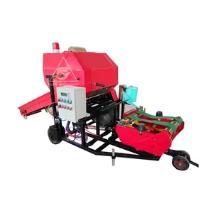 Diesel engine automatic film silage baler cum wrapper mini round maize silage bale wrapper