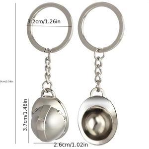Porte-clés en forme de casque de sécurité en métal, matériau réfléchissant, mini sac à accessoires, pendentif - Product Image 3