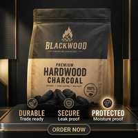 Sac d'emballage en papier kraft premium pour charbon de bois, pochette refermable à fond plat, imprimé sur mesure pour le stockage du bois de chauffage, du charbon de bois et des briquettes de bois pour barbecue