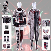 Costume de Clown Femme Zombie Effrayante pour Cosplay, Robe de Bouffon de Cirque, Tenue de Scène pour Fête d'Halloween, Jeu de Rôle, Carnaval, Spectacle Anime