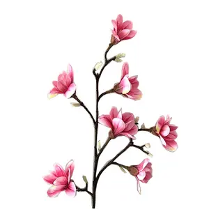 Großhändler Hochwertige Magnolien blume Kunst blume Bündel Blumen hochzeits strauß Party Home Decorations