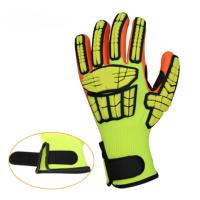 Gants de réparation mécanique pour l'industrie pétrolière et gazière, résistants aux chocs, anti-vibrations, anti-perforation ANSI A5, avec protection TPR anti-impact