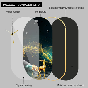 Homedecor Fashion <strong>Large</strong> Modern Luxury Crystal Porcelain Creative Printing <strong>Clocks</strong> Restaurant Decoration <strong>Wall</strong> Art <strong>Clock</strong> Painting - Product Image 4